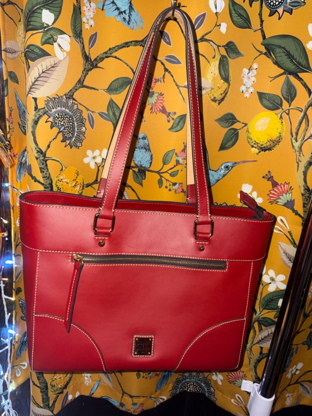 Dooney And Bourke Mila Beacon Leather Tote Red